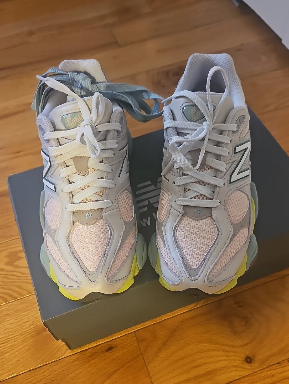 New Balance Sneakers with Pastel Pink and Mint Accents